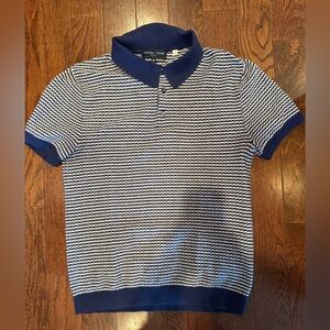 Paisley & Gray knif Polo in Blue and White medium slim